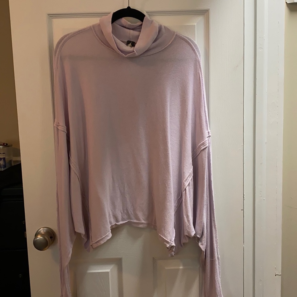 We The Free Light Purple Cowl Neck Batwing Sweater